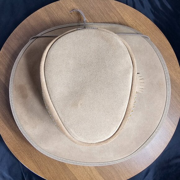 Sirocco Wide Brim Suede Sun Hat | American Hat Makers | Tan | NWT | XX-LARGE - Picture 8 of 11